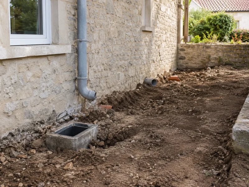 Travaux d’assainissement — Avant