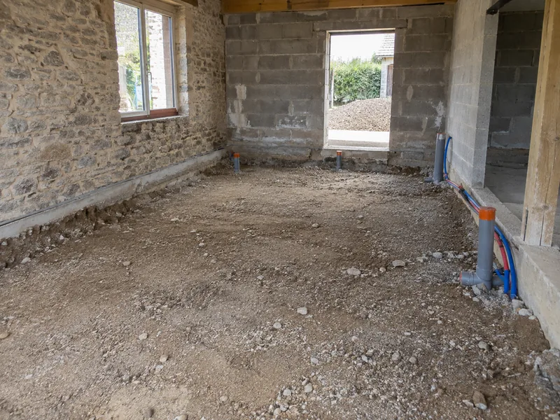 Réalisation de dalles en béton — Avant