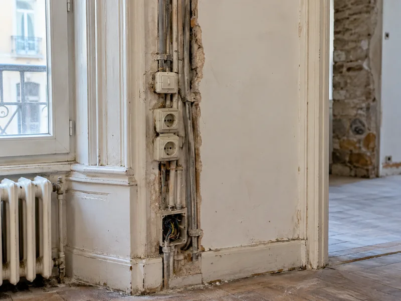 Travaux d’installation électrique — Avant