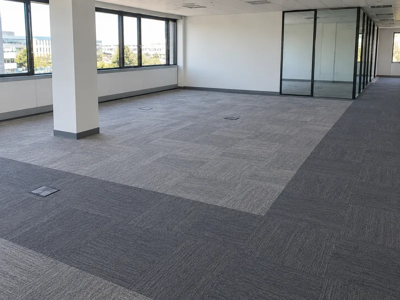 Pose de moquette en dalles — Après