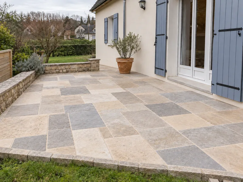 Terrasse en dallage — Après